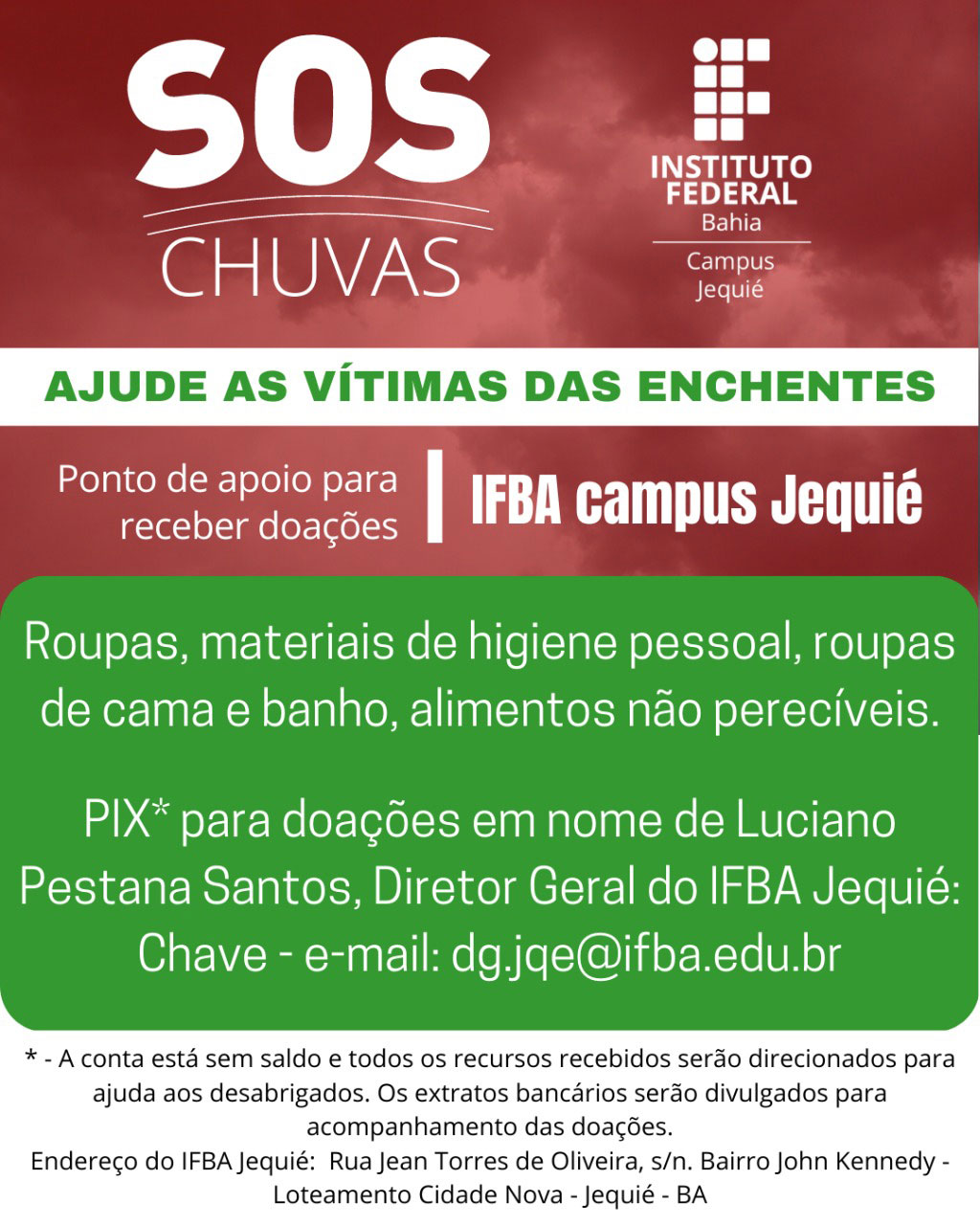 IFBA campus Jequié lança edital para compra direta de alimentos da